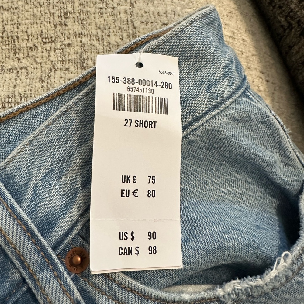 Abercrombie & Fitch Light Blue The Wide Leg High Rise Jeans. Size 27S NWTs - Picture 7 of 7